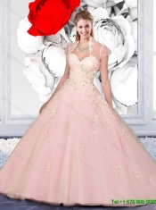 New Arrival Appliques 2015 Summer Quinceanera Dresses in Baby Pink