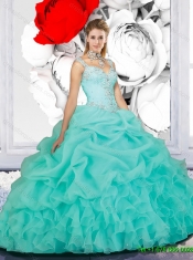 New Style Aqua Blue Sweet 15 Dresses with Beading for 2015