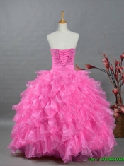 2015 Beautiful Quinceanera Dresses with Sweetheart in Organza