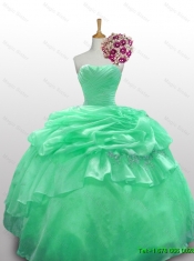 2015 Beautiful Strapless Quinceanera Dresses with Appliques