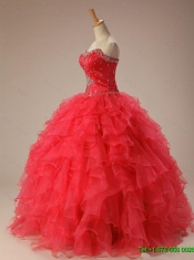 2015 Classical Sweetheart Beaded Quinceanera Dresses with Ruffles