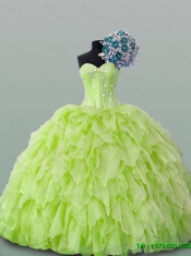 2015 Fashionable Sweetheart Beaded and Ruffles Dress for Quince