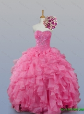 2015 Fashionable Sweetheart Quinceanera Dresses with Beading and Ruffles