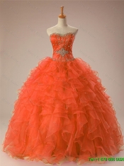 2015 Gorgeous Sweetheart Beaded Quinceanera Gowns in Organza