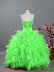2015 New Style Custom Made   Quinceanera Dresses with Beading and Ruffles