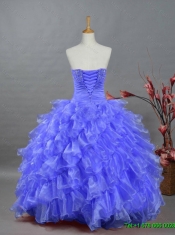 2015 Perfect Sweetheart Dresses for Custom Made Quinceanera with Beading and Ruffles