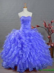 2015 Perfect Sweetheart Dresses for Custom Made Quinceanera with Beading and Ruffles