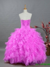 2015 Perfect Sweetheart Quinceanera Dresses with Beading and Ruffles