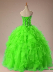 2015 Perfect Sweetheart Quinceanera Dresses with Beading and Ruffles