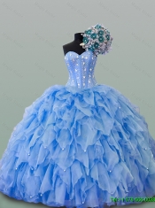 2015 Popular Sweetheart Quinceanera Dresses with Beading and Ruffles