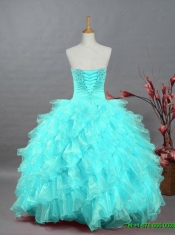 2015 Pretty Sweetheart Beaded Custom Made  Quinceanera Dresses in Organza