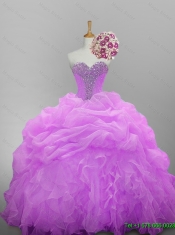 2015 Pretty Sweetheart Quinceanera Dresses with Beading and Ruffled Layers