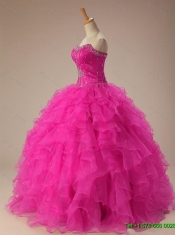 2015 Sexy Sweetheart Ball Gown Sweet 16 Dresses in Hot Pink