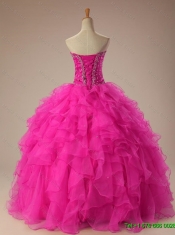 2015 Sexy Sweetheart Ball Gown Sweet 16 Dresses in Hot Pink