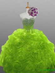 2015 Sweet Rolling Flowers Quinceanera Gowns in Organza 2015 Sweet Rolling Flowers Quinceanera Gowns in Organza