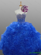 2015 Sweetheart Quinceanera Dresses with Beading and Rolling Flowers 2015 Sweetheart Quinceanera Dresses with Beading and Rolling Flowers