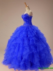Artistic Beaded and Ruffles Quinceanera Dresses in Organza