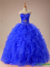 Artistic Beaded and Ruffles Quinceanera Dresses in Organza