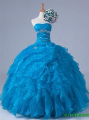 Beading and Ruffles Strapless Quinceanera Dresses for 2015