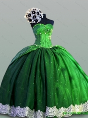 Beautiful Laced Sweetheart Green Quinceanera Dresses for 2015 Summer