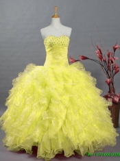 Elegant SweetheartCustom Made Quinceanera Dresses with Beading and Ruffles for 2015