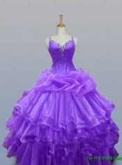 Feminine Straps Quinceanera Dresses with Beading and Ruffled Layers Feminine Straps Quinceanera Dresses with Beading and Ruffled Layers