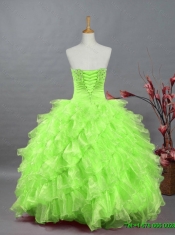 Gorgeous Sweetheart Quinceanera Dresses in Spring Green for 2015