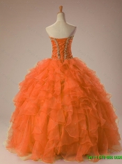 Inexpensive Sweetheart Beaded Quinceanera Dresses in Organza