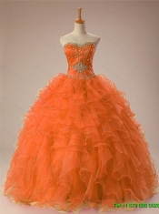 Inexpensive Sweetheart Beaded Quinceanera Dresses in Organza