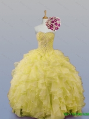 Popular Sweetheart Dress for Quince with Beading and Ruffles