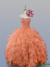 Pretty Sweetheart Beaded Quinceanera Gowns in Organza for 2015