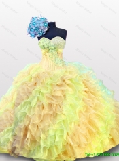 Puffy Multi Color Beading Quinceanera Dresses with Sweetheart