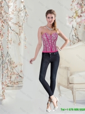 Detachable Sweetheart Beaded and Ruffles Wonderful Quinceanera Dresses in Hot Pink