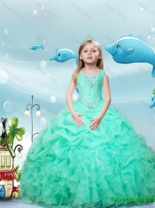 2015 Summer Perfect Ruffles and Beaded Quinceanera Dress and Aqua Blue Short Dama Dresses and Cute Scoop Little Girl Dress