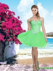 2016 New Arrival Spring Green Sweetheart Junior Dress with Beading