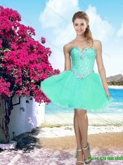 2016 Summer Short Sweetheart Beaded Cheap Prom Dresses in Apple Green