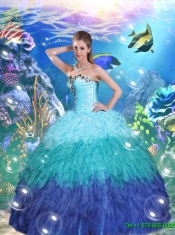 2016 Artistic Ball Gown Sweet 16 Dresses with Beading and Ruffles