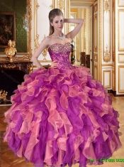 2016 Beautiful Sweetheart Quinceanera Dresses with Beading and Ruffles