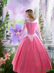 2016 Perfect A Line Rose Pink Quinceanera Dresses with Off the Shoulder