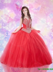 2016 Popular Sweetheart Beaded Dress for Quince in Tulle