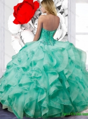 2016 Suitable Turquoise Blue Ball Gown Quinceanera Dresses with Appliques