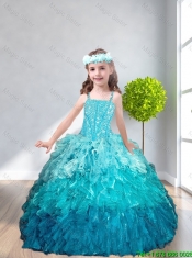 Popular Beaded Quinceanera Gown and Aqua Blue Dama Dresses and Pretty Multi Color Little Girl Dresses and Perfect Orange Prom Dresses
