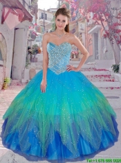 Cheap Multi Color Sweetheart Sweet 16 Dresses with Beading