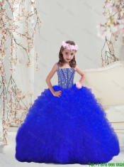 Detachable Beaded and Ruffles Sweetheart Wonderful Sweet 16 Dresses in Royal Blue