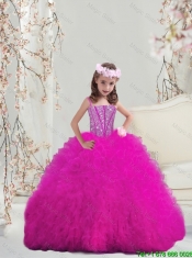 Detachable Sweetheart Fuchsia Beautiful Quinceanera Dresses with Beading and Ruffles