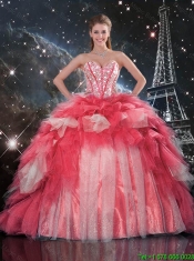Exclusive Beaded Ball Gown Quinceanera Dresses with Brush Train for Fall