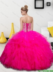 Gorgeous 2016 Beading and Ruffles Sweetheart Quinceanera Dresses
