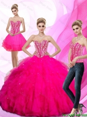 Gorgeous 2016 Beading and Ruffles Sweetheart Quinceanera Dresses