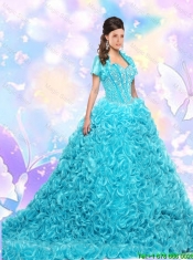 Gorgeous Aqua Blue Quinceanera Dresses with Beading and Ruffles for 2016 Fall