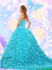 Gorgeous Aqua Blue Quinceanera Dresses with Beading and Ruffles for 2016 Fall